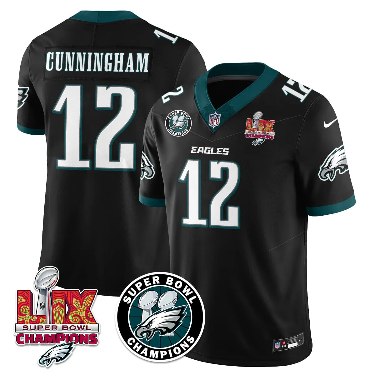 Philadelphia Eagles Nike Super Bowl LIX Champions Stitched Jersey - Kelly Green - Image 24