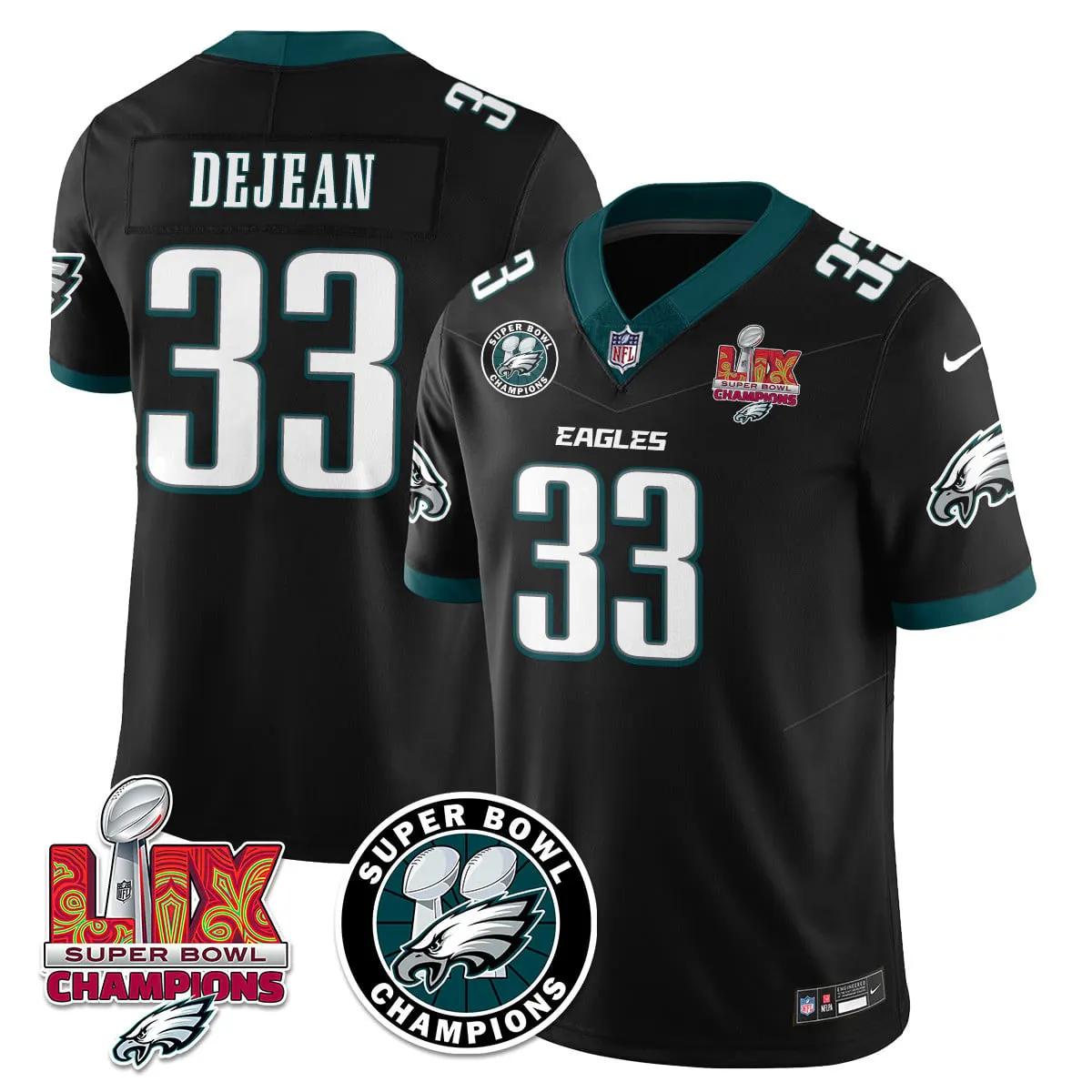 Philadelphia Eagles Nike Super Bowl LIX Champions Stitched Jersey - Kelly Green - Image 25