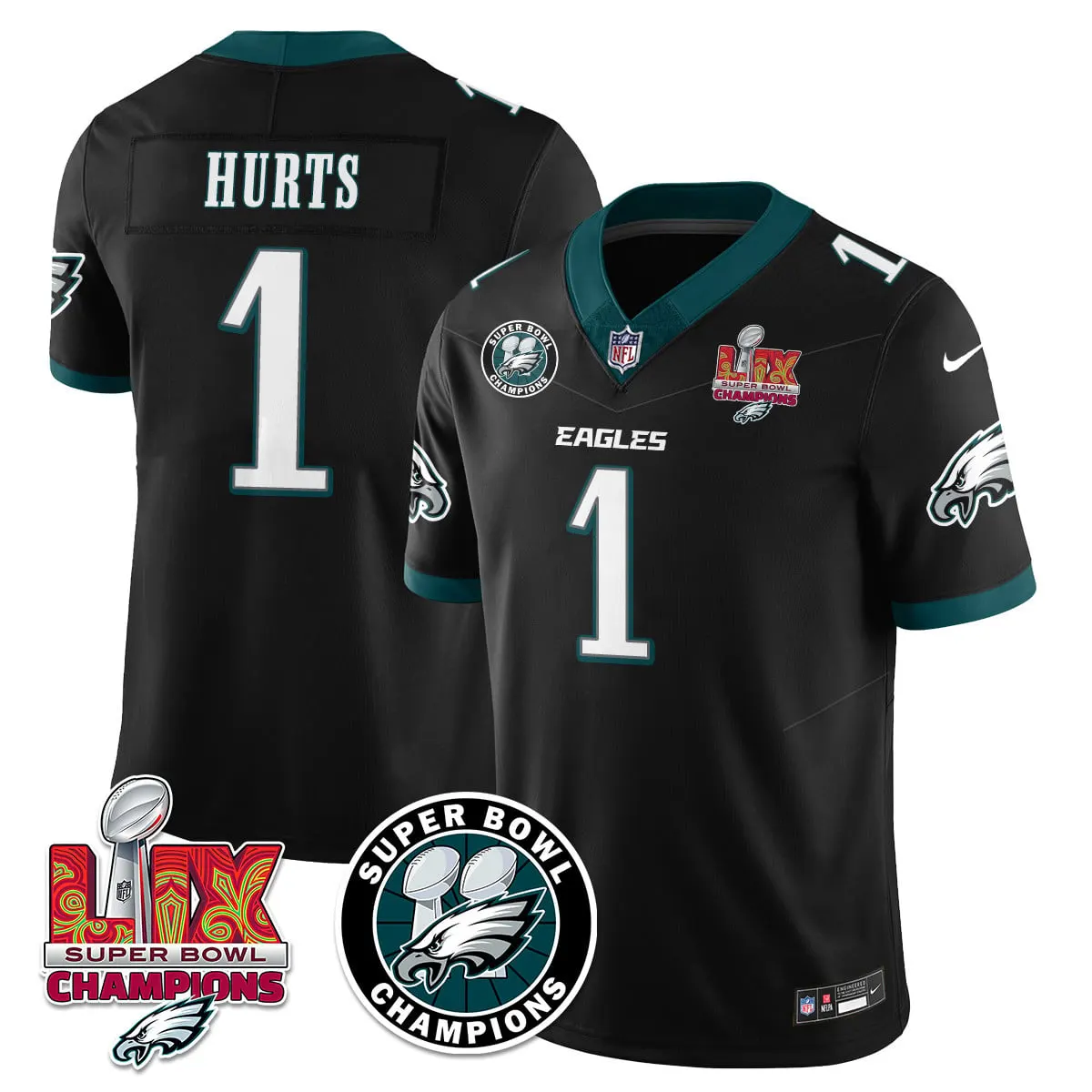 Philadelphia Eagles Nike Super Bowl LIX Champions Stitched Jersey - Kelly Green - Image 27