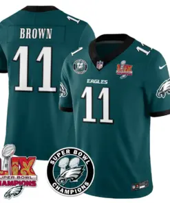 Philadelphia Eagles Nike Super Bowl LIX Champions Stitched Jersey - Kelly Green - Image 32