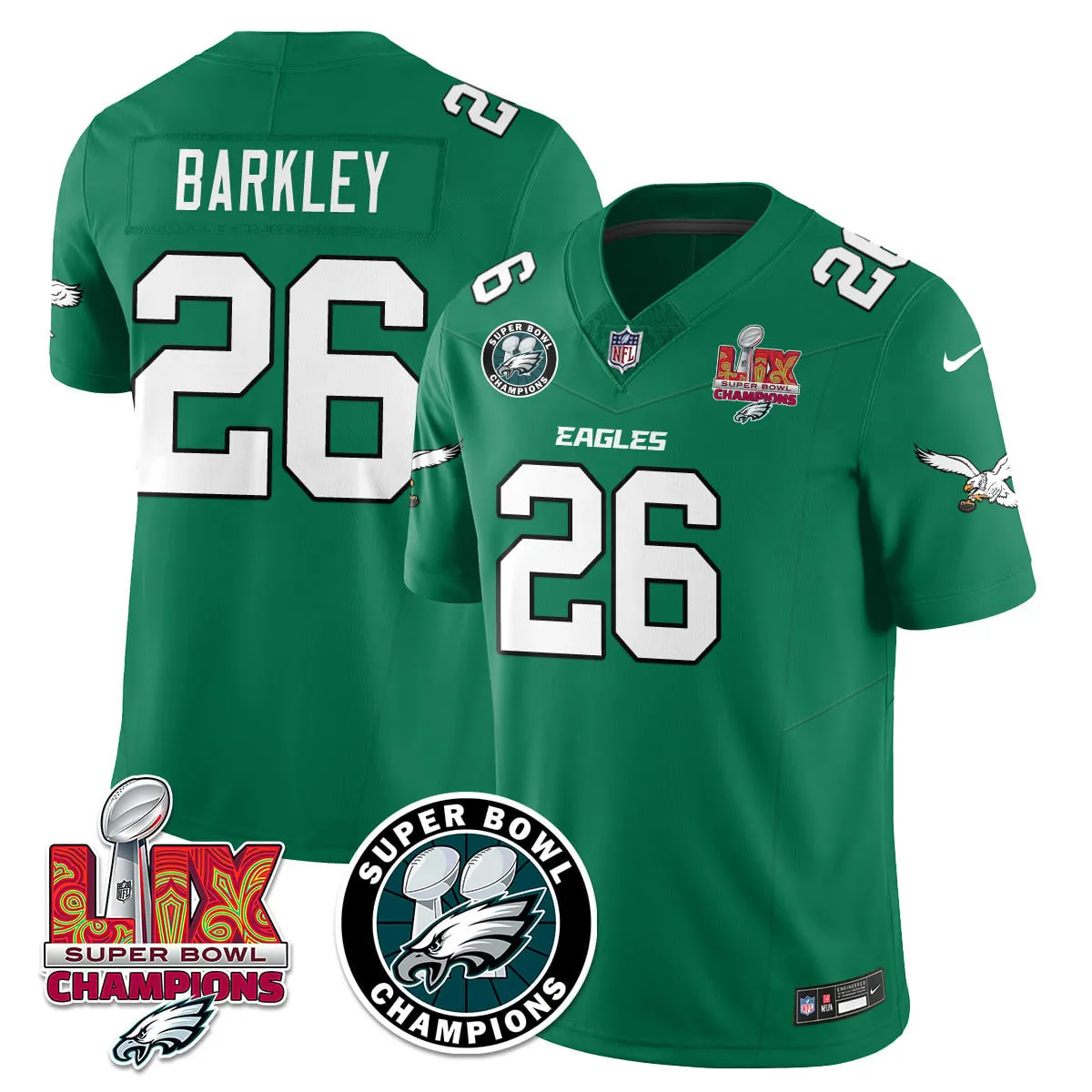 Philadelphia Eagles Nike Super Bowl LIX Champions Stitched Jersey - Kelly Green - Image 41