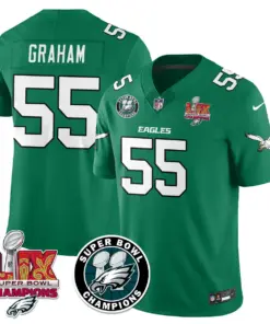 Philadelphia Eagles Nike Super Bowl LIX Champions Stitched Jersey - Kelly Green - Image 46