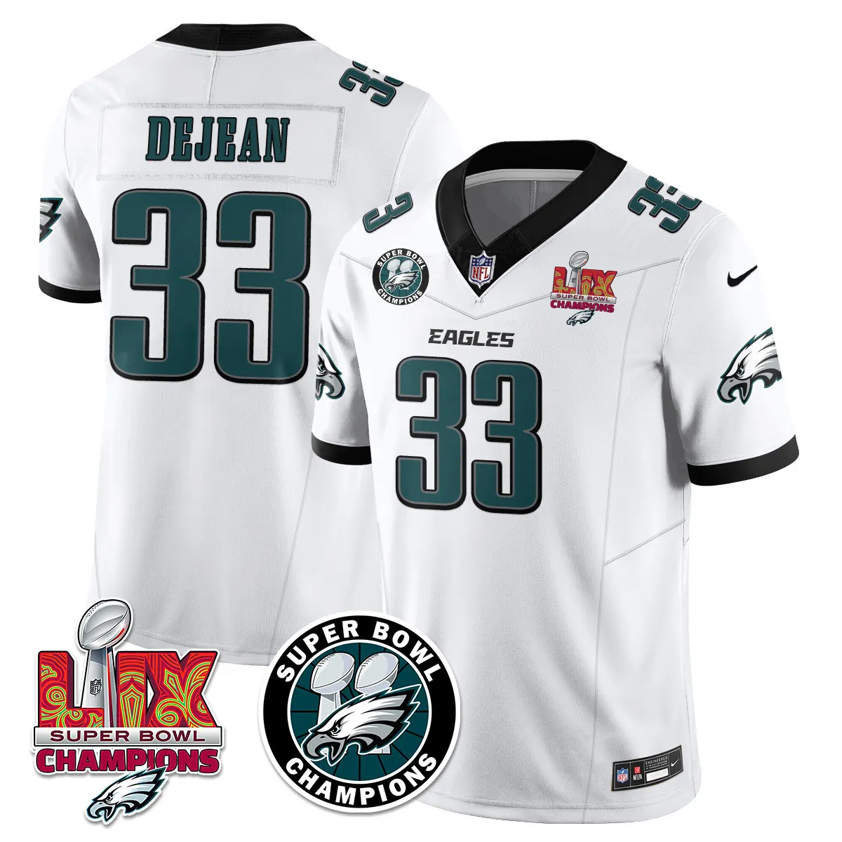 Philadelphia Eagles Nike Super Bowl LIX Champions Stitched Jersey - Kelly Green - Image 53