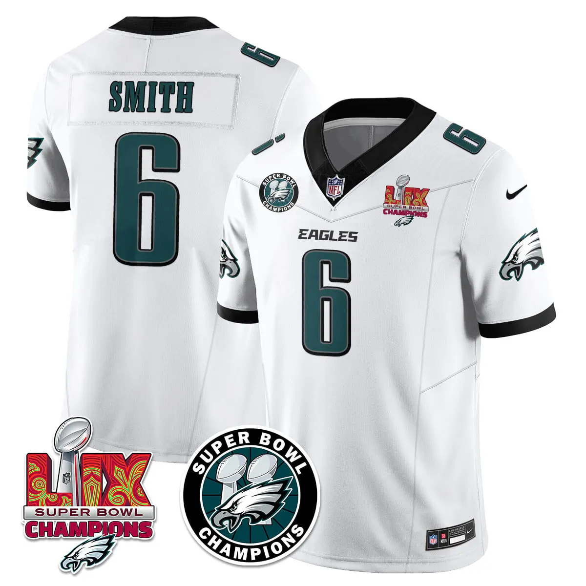 Philadelphia Eagles Nike Super Bowl LIX Champions Stitched Jersey - Kelly Green - Image 60