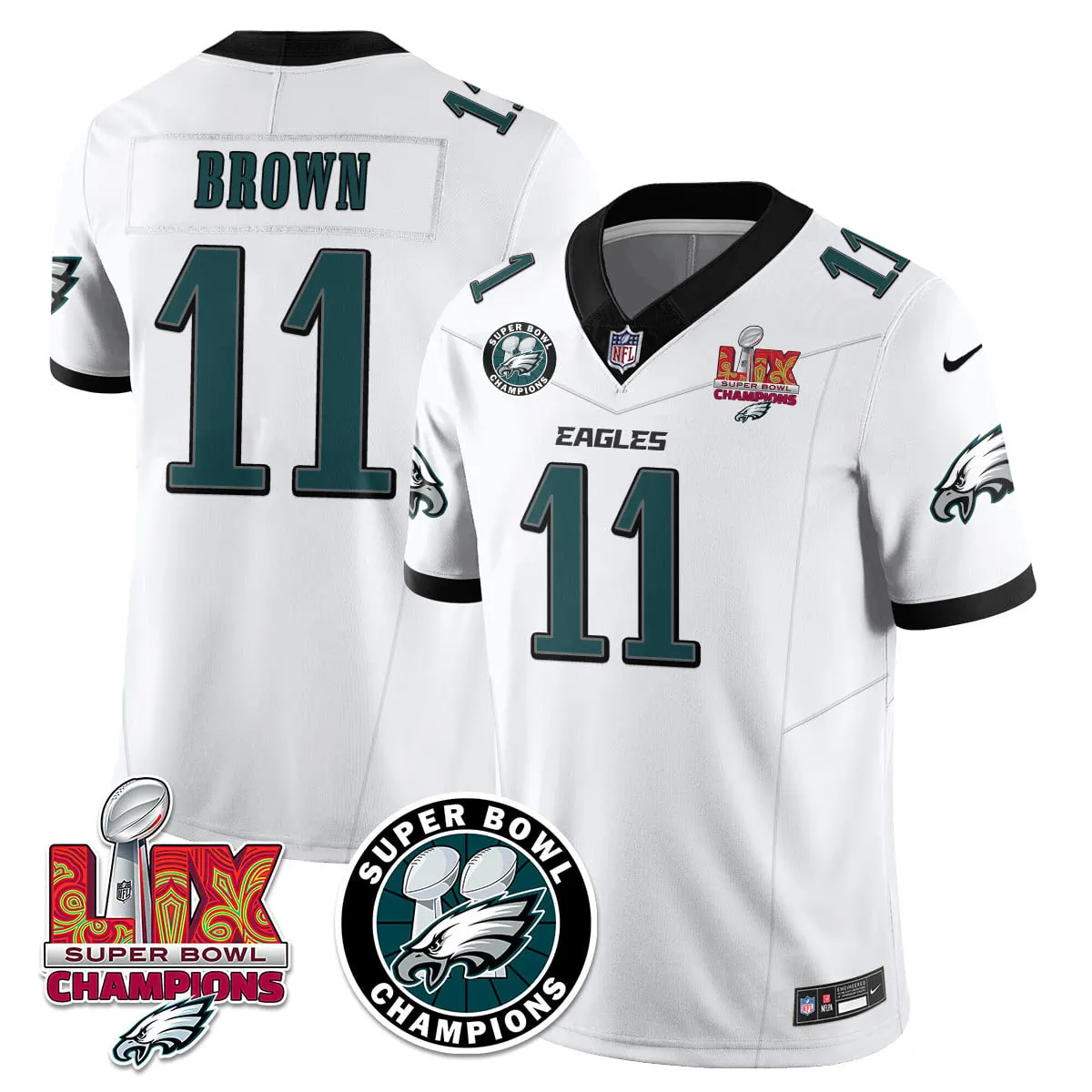 Philadelphia Eagles Nike Super Bowl LIX Champions Stitched Jersey - Kelly Green - Image 57