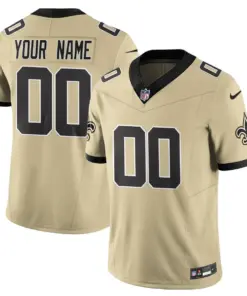 Alternative view of New Orleans Saints Nike Alternate Golds Vapor Custom Limited Stitched Jersey - Tan