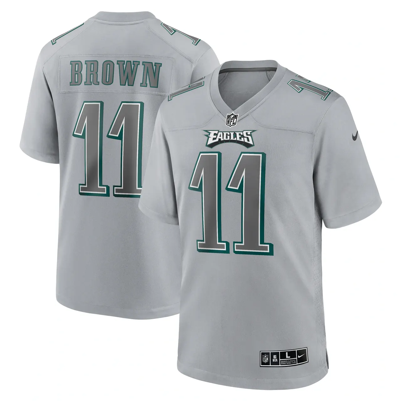 A.J. Brown Philadelphia Eagles Nike Atmosphere Fashion Game Jersey - Gray - Image 2