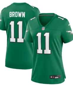 Alternative view of A.J. Brown Philadelphia Eagles Nike Women's Alternate Player Game Jersey - Kelly Green