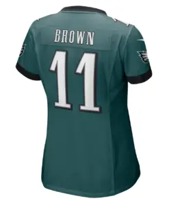 A.J. Brown Philadelphia Eagles Nike Women's Player Game Jersey - Midnight Green - Image 4