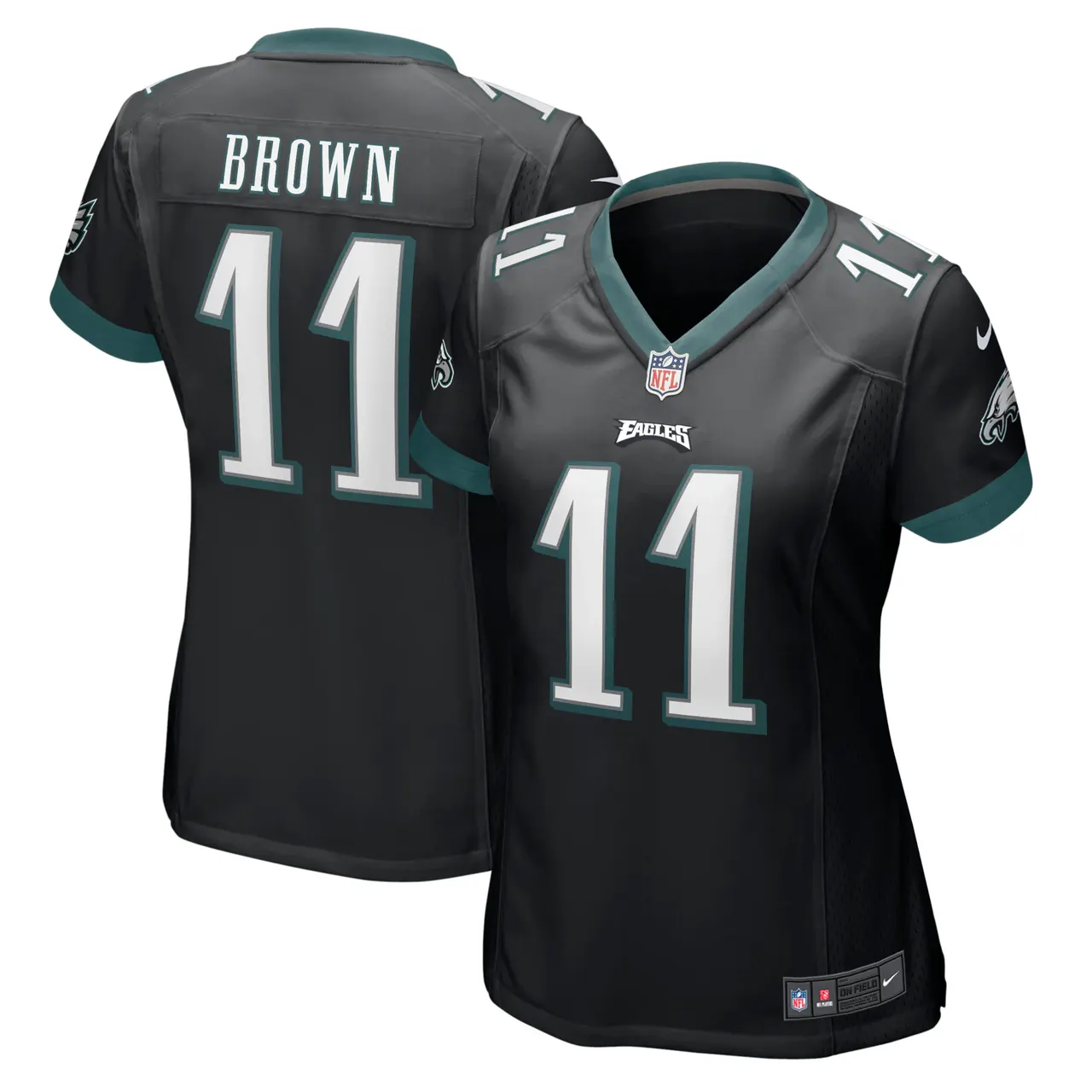 A.J. Brown Philadelphia Eagles Nike Women's Player Game Jersey - Midnight Green - Image 11