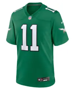 A.J. Brown Philadelphia Eagles Nike Youth Alternate Player Game Jersey - Kelly Green - Image 3
