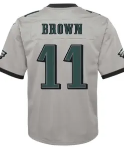 A.J. Brown Philadelphia Eagles Nike Youth Inverted Game Jersey - Silver - Image 4