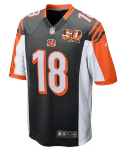 Alternative view of A.J. Green Cincinnati Bengals Nike 50th Anniversary Patch Game Jersey - Black
