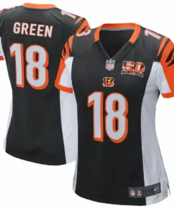A.J. Green Cincinnati Bengals Nike Women's 50th Anniversary Patch Game Jersey - Black