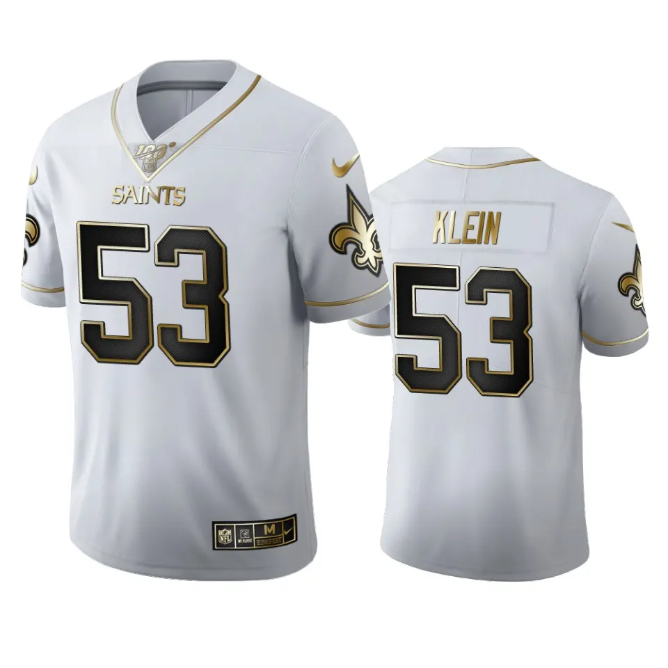 A.J. Klein New Orleans Saints Nike 100th Season Golden Edition Jersey - White