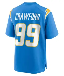 Aaron Crawford Los Angeles Chargers Nike Home Game Player Jersey - Powder Blue - Image 4