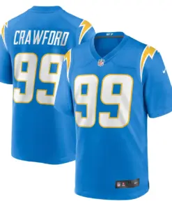 Alternative view of Aaron Crawford Los Angeles Chargers Nike Home Game Player Jersey - Powder Blue