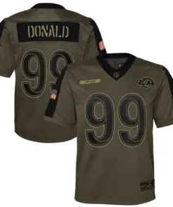 Aaron Donald Los Angeles Rams Nike Youth 2021 Salute to Service Game Jersey - Olive