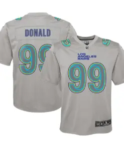 Alternative view of Aaron Donald Los Angeles Rams Nike Youth Atmosphere Game Jersey - Gray