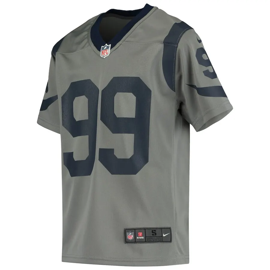 Aaron Donald Los Angeles Rams Nike Youth Inverted Game Jersey - Gray - Image 2