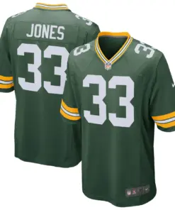 Aaron Jones Green Bay Packers Nike Game Player Jersey - White - Image 12