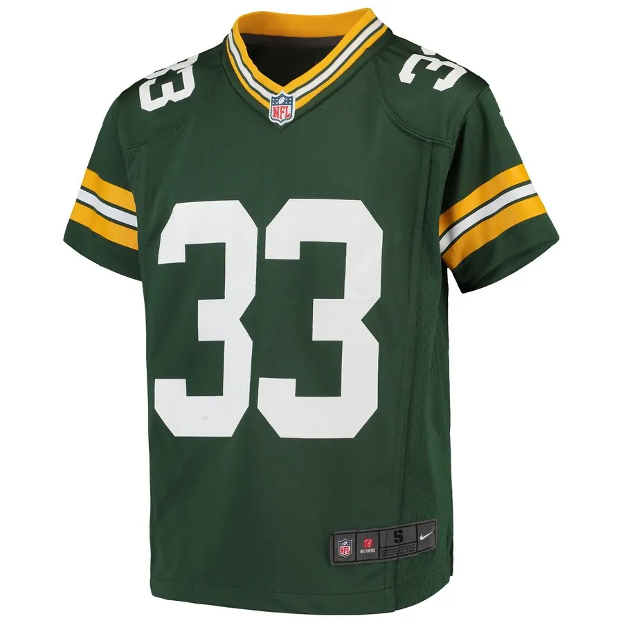 Aaron Jones Green Bay Packers Nike Youth Game Jersey - Kelly Green - Image 2