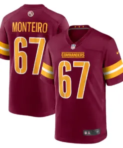 Alternative view of Aaron Monteiro Washington Commanders Nike Game Player Jersey - Burgundy