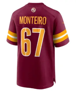 Aaron Monteiro Washington Commanders Nike Game Player Jersey - Burgundy - Image 4