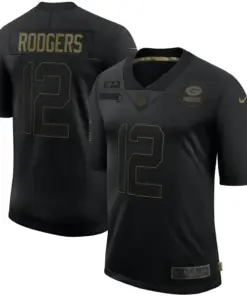 Aaron Rodgers Green Bay Packers Nike 2020 Salute to Service Limited Jersey - Black