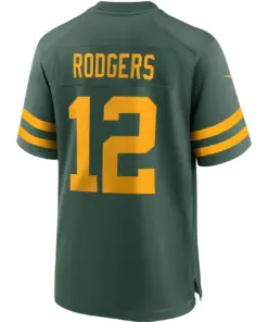 Aaron Rodgers Green Bay Packers Nike Alternate Game Player Jersey - Kelly Green - Image 4