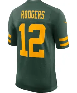 Aaron Rodgers Green Bay Packers Nike Alternate Vapor Limited Player Jersey - Kelly Green - Image 4