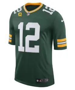 Aaron Rodgers Green Bay Packers Nike Captain Vapor Limited Jersey - Kelly Green - Image 3