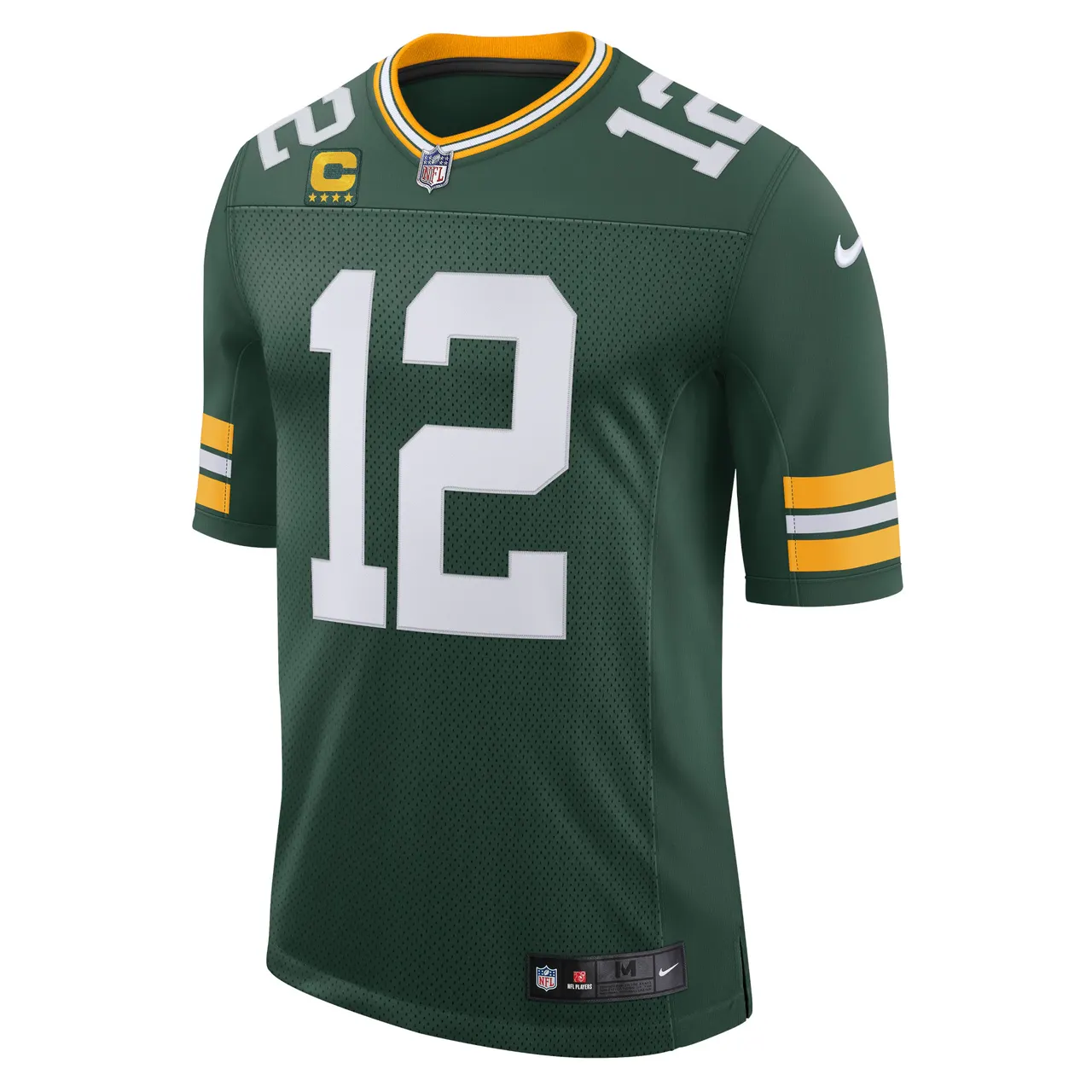 Aaron Rodgers Green Bay Packers Nike Captain Vapor Limited Jersey - Kelly Green - Image 3