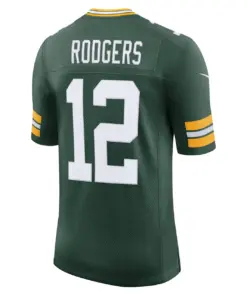 Aaron Rodgers Green Bay Packers Nike Captain Vapor Limited Jersey - Kelly Green - Image 4
