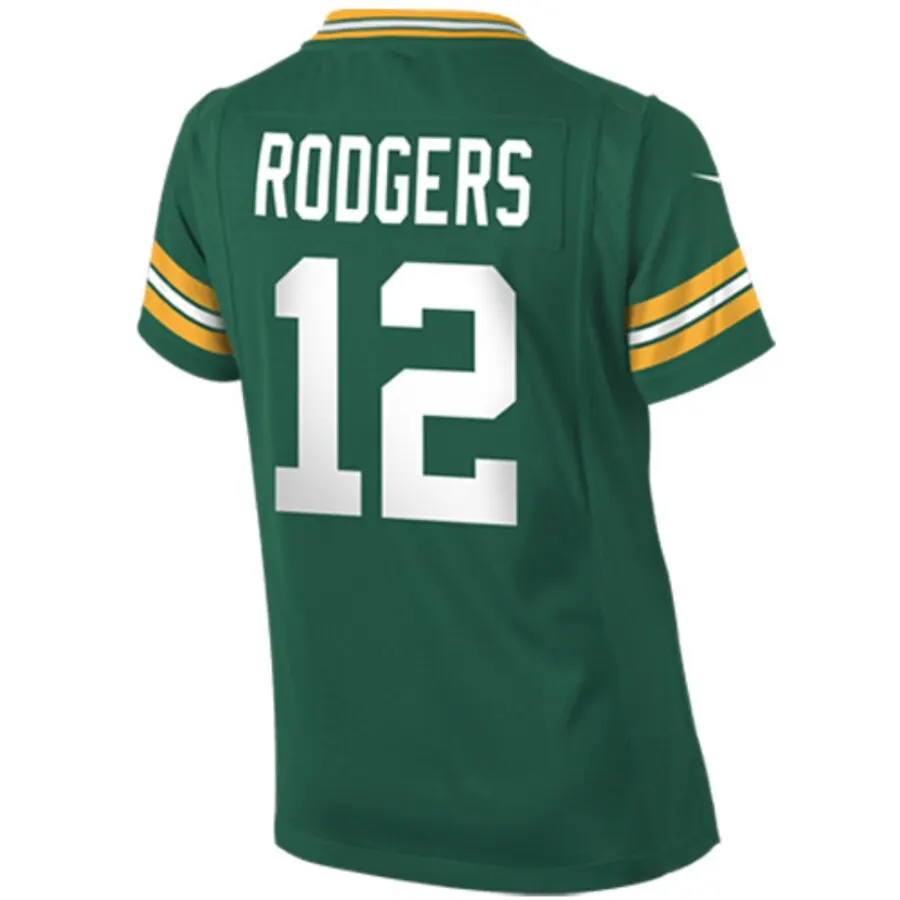 Aaron Rodgers Green Bay Packers Nike Girls Youth Game Jersey - Kelly Green - Image 3