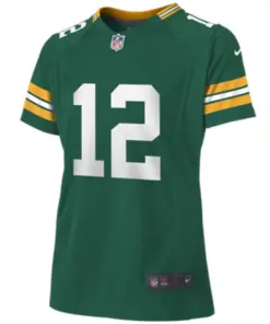 Alternative view of Aaron Rodgers Green Bay Packers Nike Girls Youth Game Jersey - Kelly Green