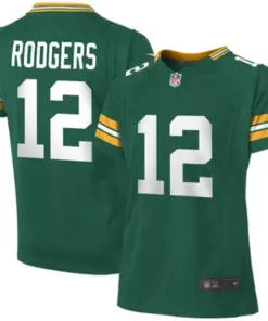 Aaron Rodgers Green Bay Packers Nike Girls Youth Game Jersey - Kelly Green