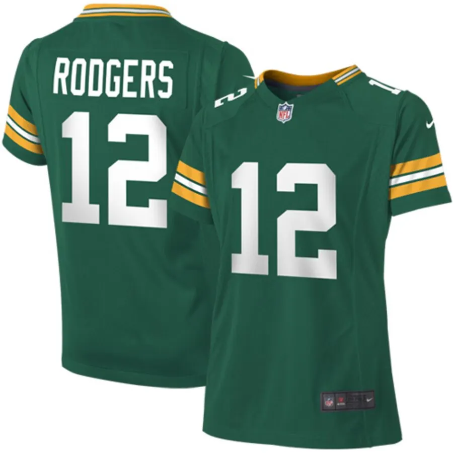 Aaron Rodgers Green Bay Packers Nike Girls Youth Game Jersey - Kelly Green