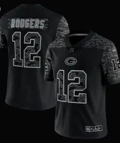 Aaron Rodgers Green Bay Packers Nike RFLCTV Limited Jersey - Black - Image 3