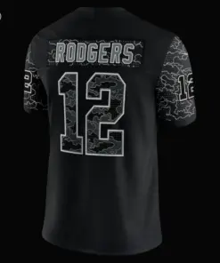 Aaron Rodgers Green Bay Packers Nike RFLCTV Limited Jersey - Black - Image 7