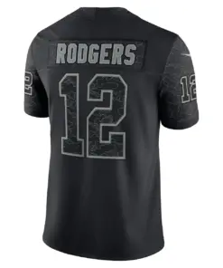 Aaron Rodgers Green Bay Packers Nike RFLCTV Limited Jersey - Black - Image 6