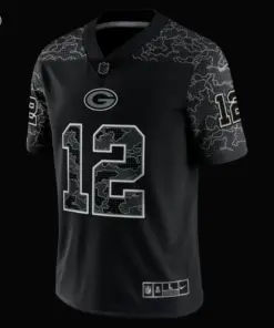 Aaron Rodgers Green Bay Packers Nike RFLCTV Limited Jersey - Black - Image 5