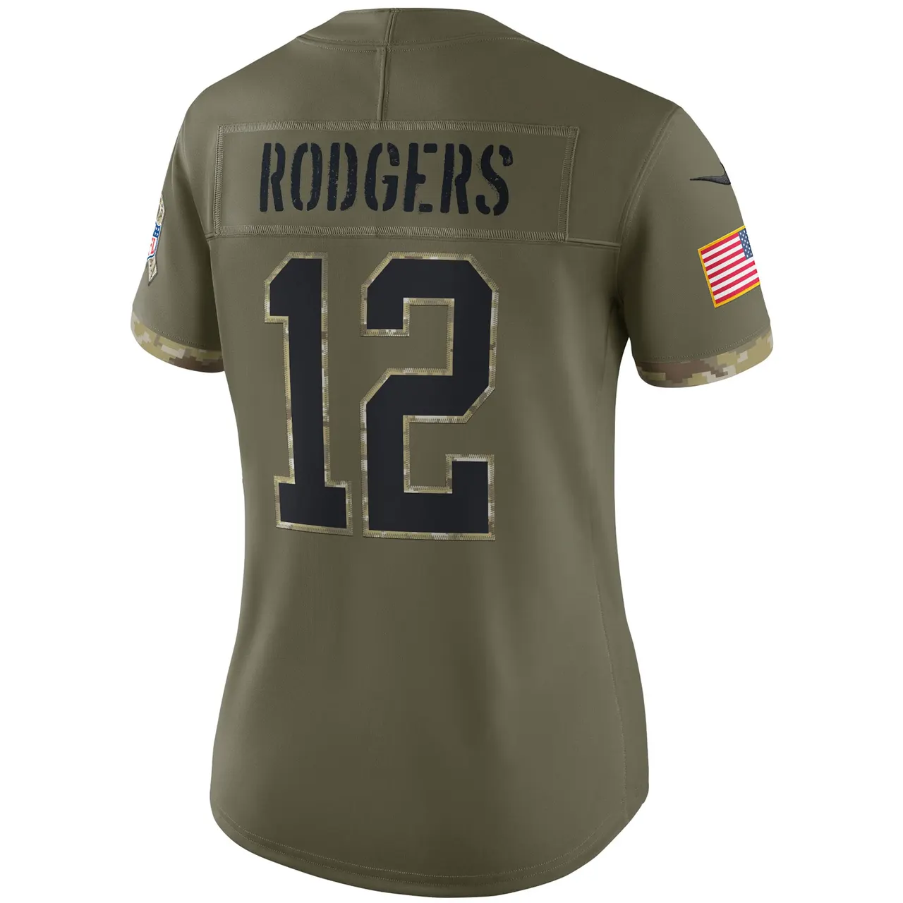 Aaron Rodgers Green Bay Packers Nike Women's 2022 Salute to Service Limited Jersey - Olive - Image 4