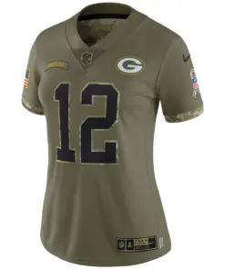 Aaron Rodgers Green Bay Packers Nike Women's 2022 Salute to Service Limited Jersey - Olive - Image 3