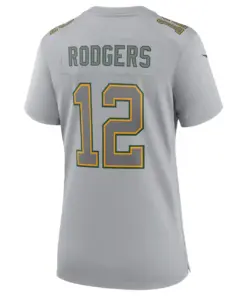Aaron Rodgers Green Bay Packers Nike Women's Atmosphere Fashion Game Jersey - Gray - Image 4