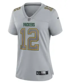 Aaron Rodgers Green Bay Packers Nike Women's Atmosphere Fashion Game Jersey - Gray - Image 3