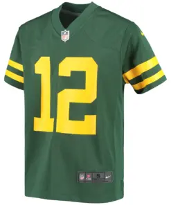 Aaron Rodgers Green Bay Packers Nike Youth Alternate Game Player Jersey - Kelly Green - Image 3
