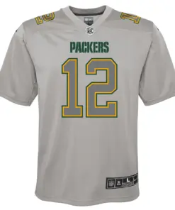 Aaron Rodgers Green Bay Packers Nike Youth Atmosphere Game Jersey - Gray - Image 3