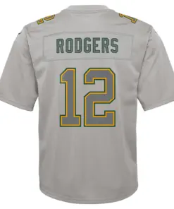 Aaron Rodgers Green Bay Packers Nike Youth Atmosphere Game Jersey - Gray - Image 4