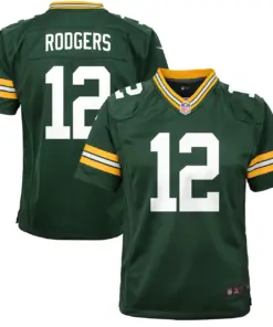 Aaron Rodgers Green Bay Packers Nike Youth Game Jersey - Kelly Green - Image 2